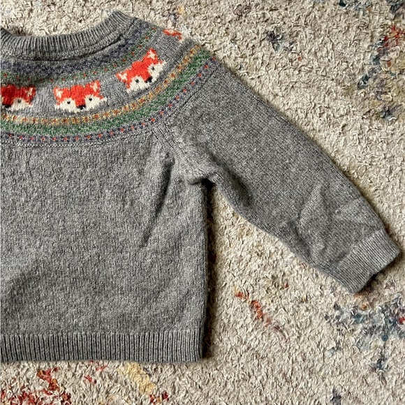 JoJo Maman Bebe Fox Cashmere Wool Sweater- 12-18m - Picture 5 of 8